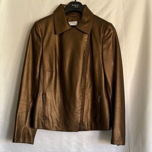 Akris Metallic Brown Leather Jacket